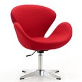 Manhattan Comfort Raspberry Adjustable Swivel Chair in Red and Polished Chrome AC038-RD
